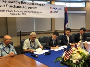 한전-LG CNS 컨소시엄, 60MW 규모 미국 괌 태양광 프로젝트 장기전력판매계약 체결