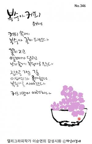 [월요시칼럼] 커피시인 윤보영의 "세상에 그저 피는 꽃은 없다... 사랑처럼... " 116회